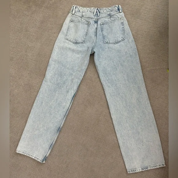 NWT ~ Good American ~ Good 90s MATERNITY Wide-Leg Jeans Size 0/25 - Picture 6 of 7